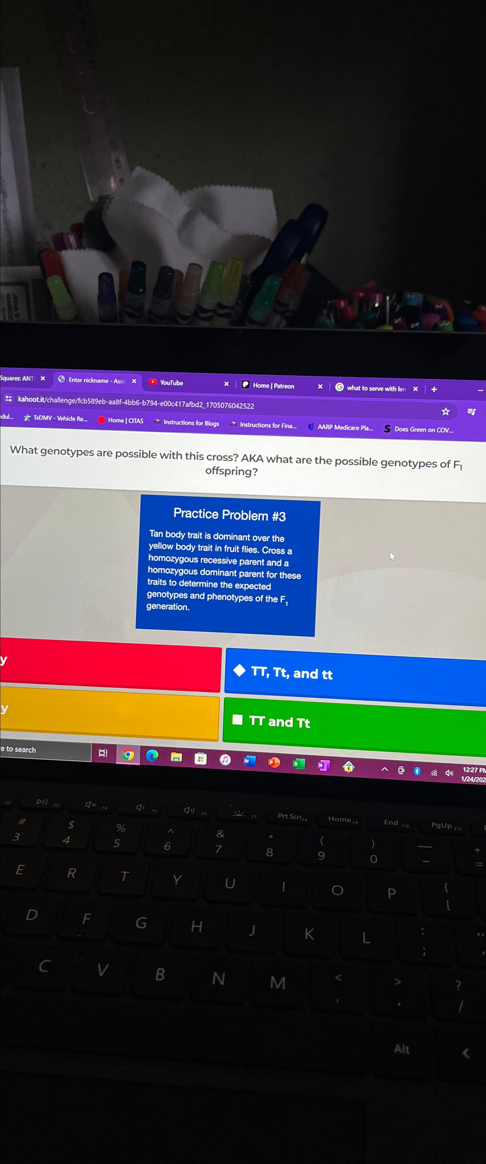 Solved What genotypes are possible with this cross? AKA what | Chegg.com