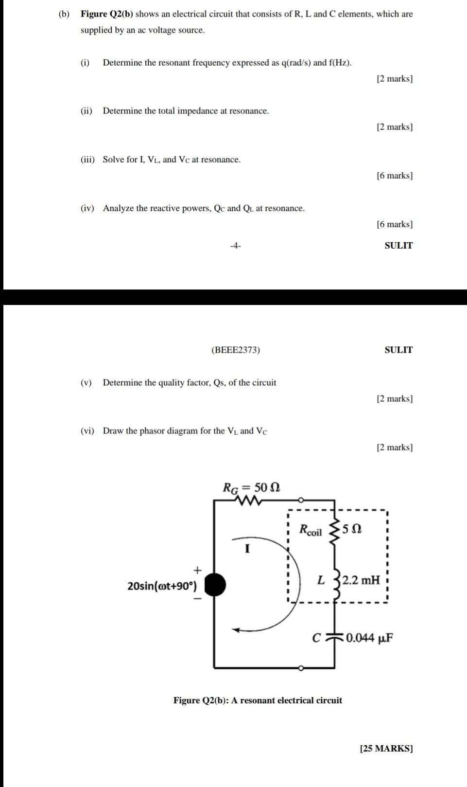 Solved (b) Figure Q2(b) Shows An Electrical Circuit That | Chegg.com