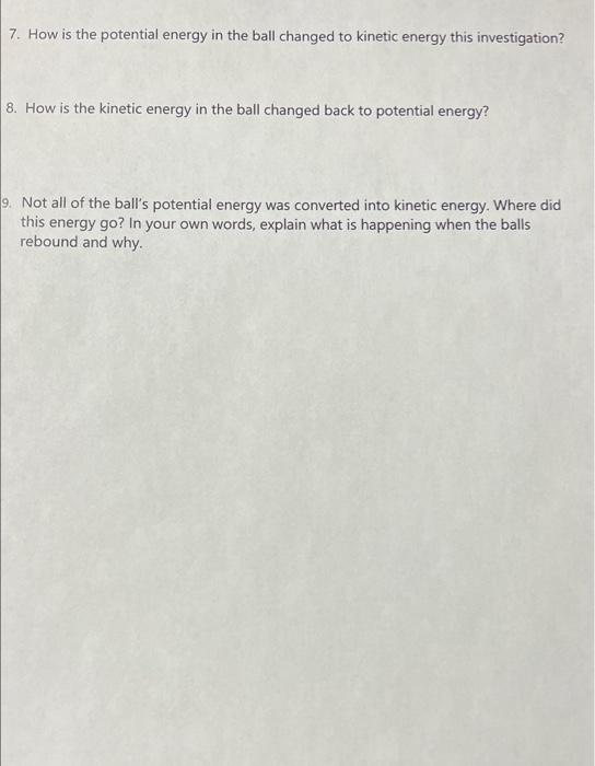 PHSX 105 Lab 3 Ball Drop Lab (Potential and