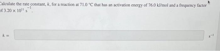 Solved The rate constant for this first-order reaction is | Chegg.com