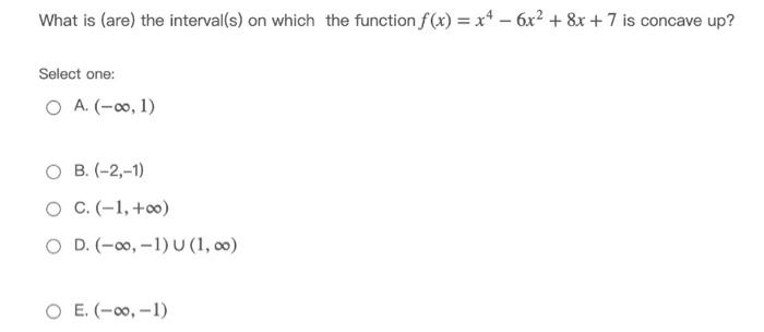 Solved What Is Are The Interval S On Which The Functio Chegg Com
