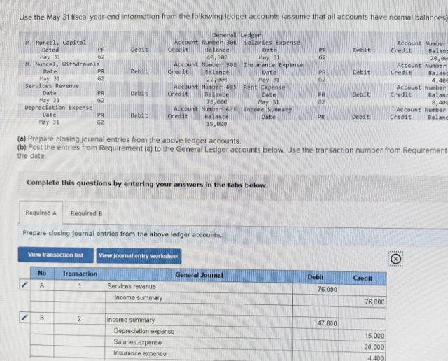 Solved Use the May 31 ﻿fiscal year-end information from the | Chegg.com
