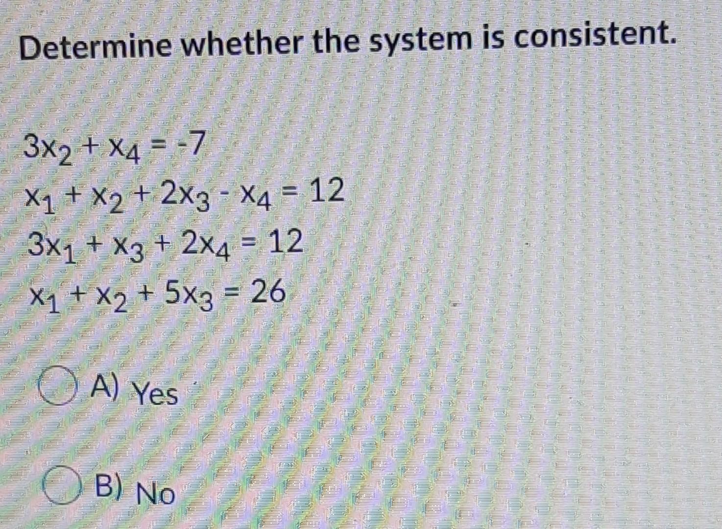 Solved Determine whether the system is consistent. IDEE 3x2 | Chegg.com