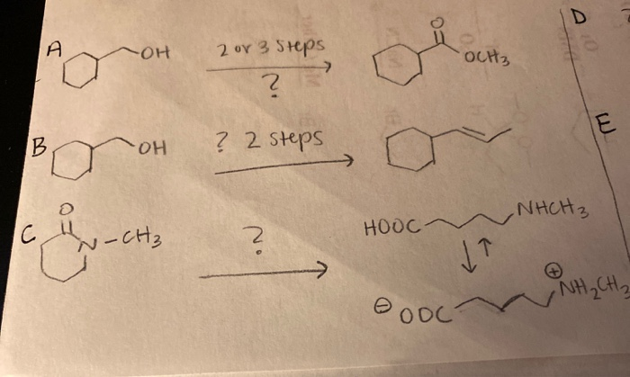 Solved -OH 2 Or 3 Steps OCH3 OH ? 2 Steps NHCH3 HOOCT N-CH₂ | Chegg.com