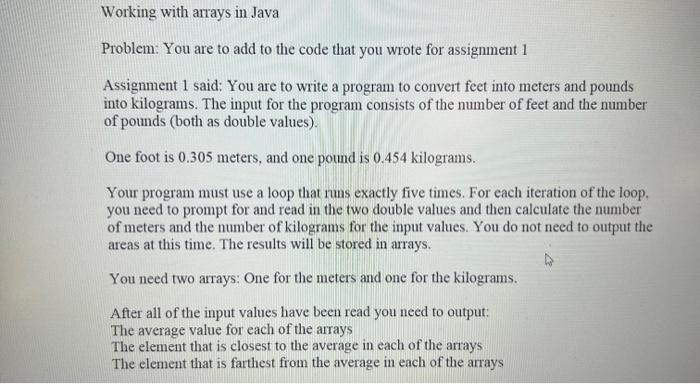 Solved Working with arrays in Java Problem: You are to add | Chegg.com