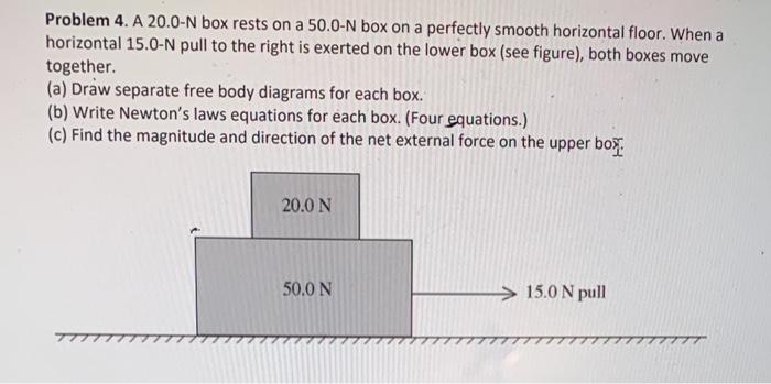 Solved A 20.0-N box rests on a 50.0-N box on a perfectly