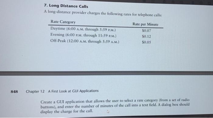 Solved 7. Long Distance Calls A long-distance provider | Chegg.com