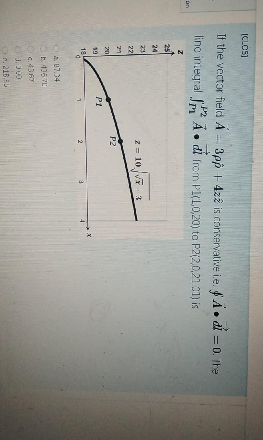 Solved Clo5 A Vector Field 0 6p3 ſ Exists In The Reg Chegg Com