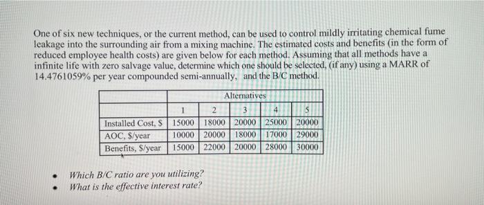 Solved One of six new techniques, or the current method, can | Chegg.com