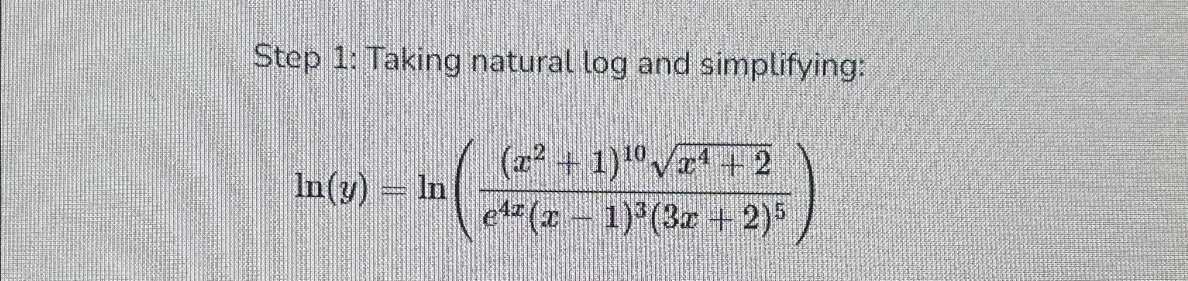 natural log rules ln x y