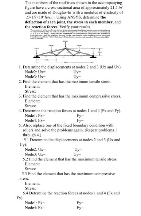 Solved The Members Of The Roof Truss Shown In The | Chegg.com