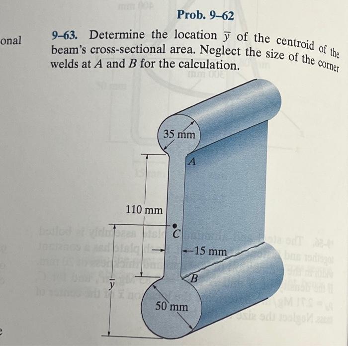 Solved 963. Determine the location yˉ of the centroid of