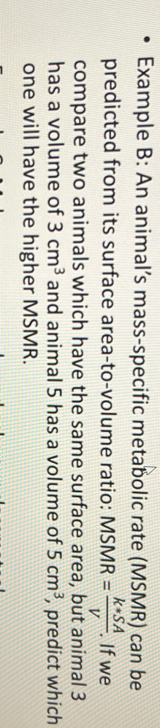 Solved Example B An animal's massspecific metabolic rate