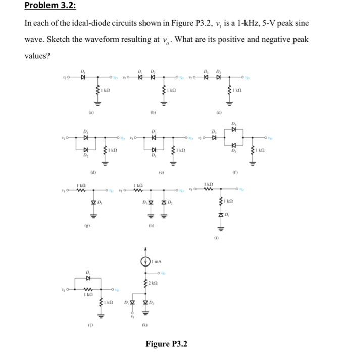 Solved In Each Of The Ideal-diode Circuits Shown In Figure | Chegg.com