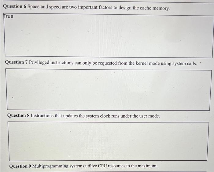 Solved Question 6 Space and speed are two important factors | Chegg.com