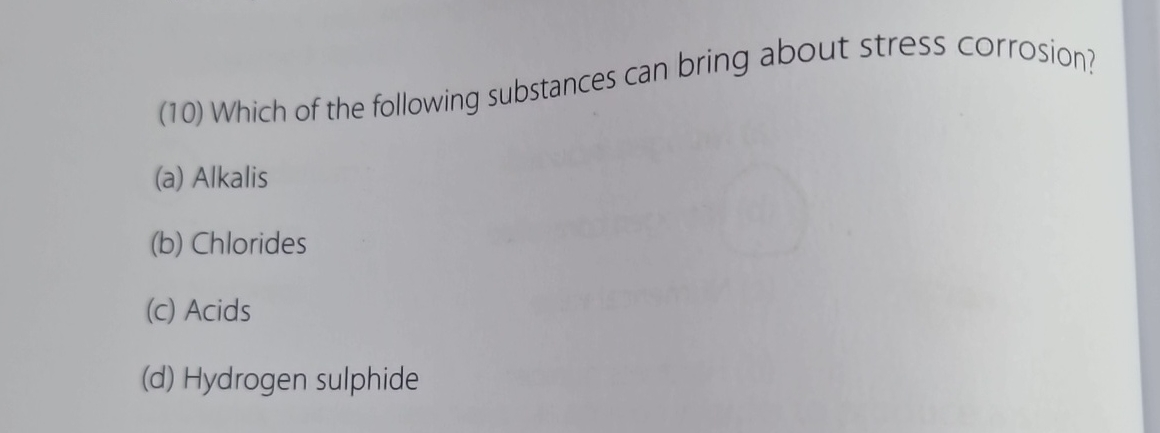 Solved (10) ﻿Which of the following substances can bring | Chegg.com