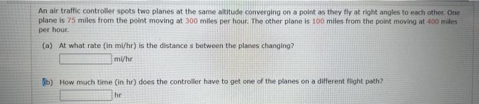 Solved 1withAn air traffic controller spots two planes at | Chegg.com