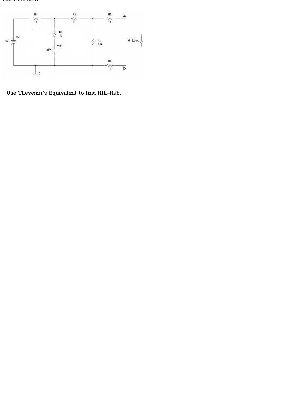 Solved Use Thevenin's Equivalent to find Rth = Rab. | Chegg.com