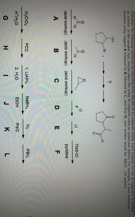 Solved Complete The Following Synthesis By Selecting From | Chegg.com