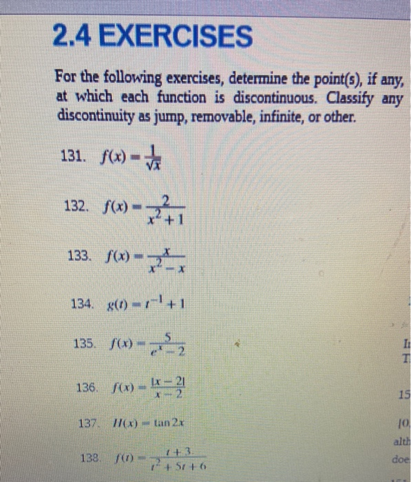 Solved # 131. fx)=7 2.4 EXERCISES For the following | Chegg.com