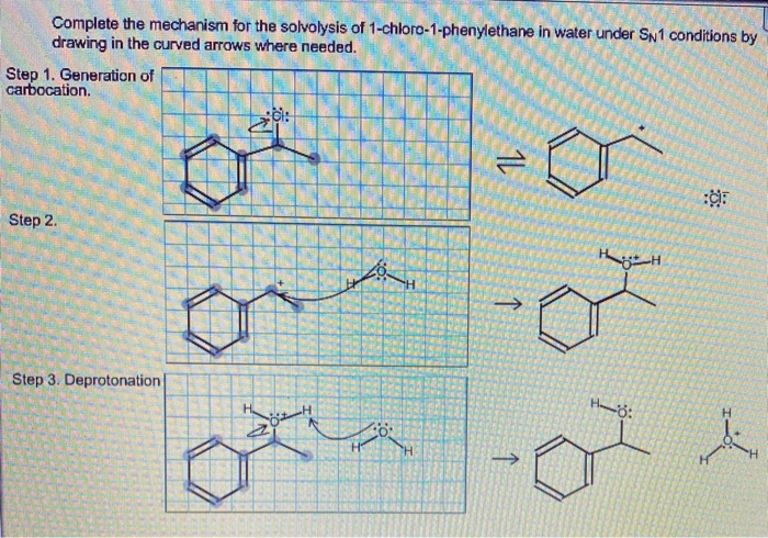 Solved Complete the mechanism for the solvolysis of | Chegg.com
