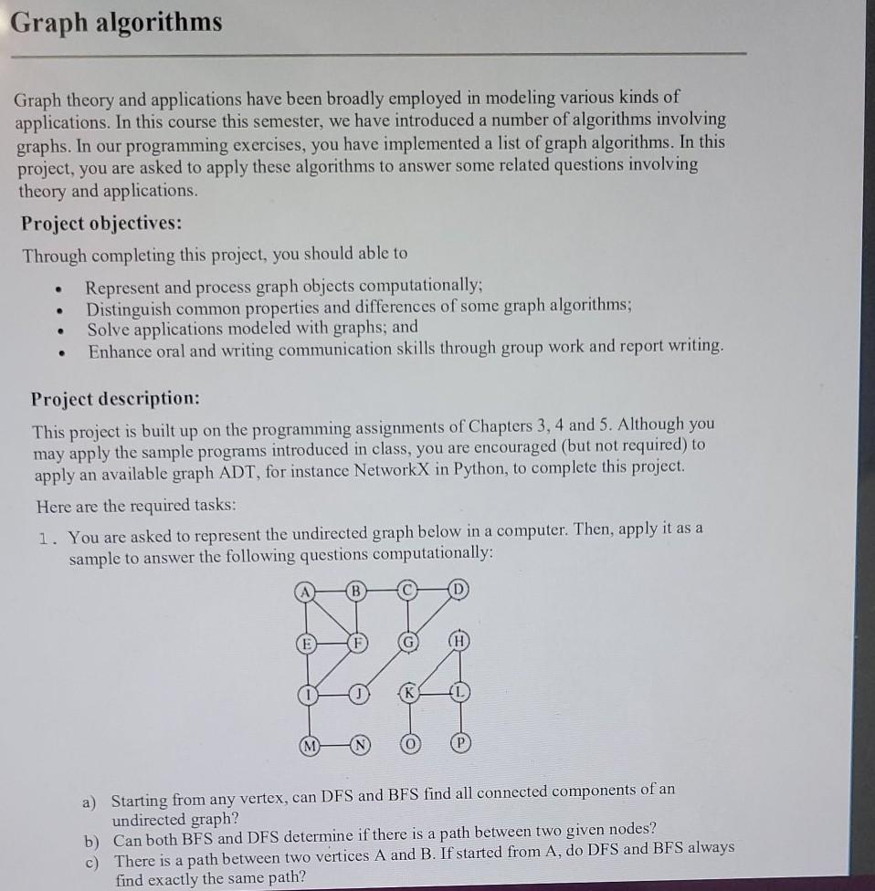 Solved Graph algorithms Graph theory and applications have | Chegg.com