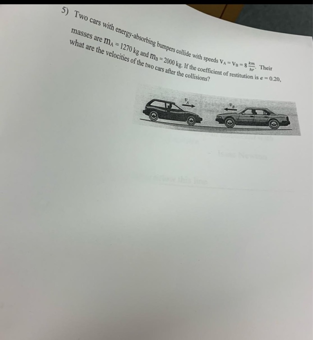 Solved 5) Two cars with energyabsorbing bumpers collide