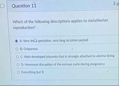 Solved Question 113pWhich of the following descriptions | Chegg.com
