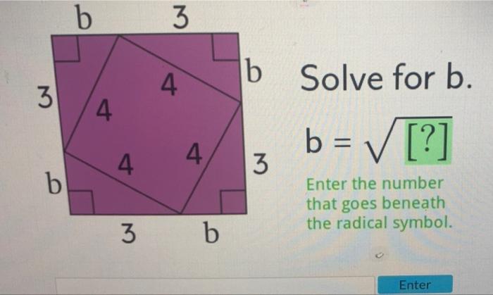 Solved b 3 4 3 4 b Solve for b. b= [?] 4 4 3 b Enter the | Chegg.com