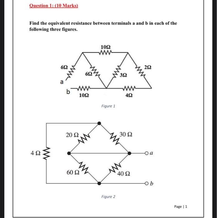 Solved Find The Equivalent Resistance Between Terminals A | Chegg.com