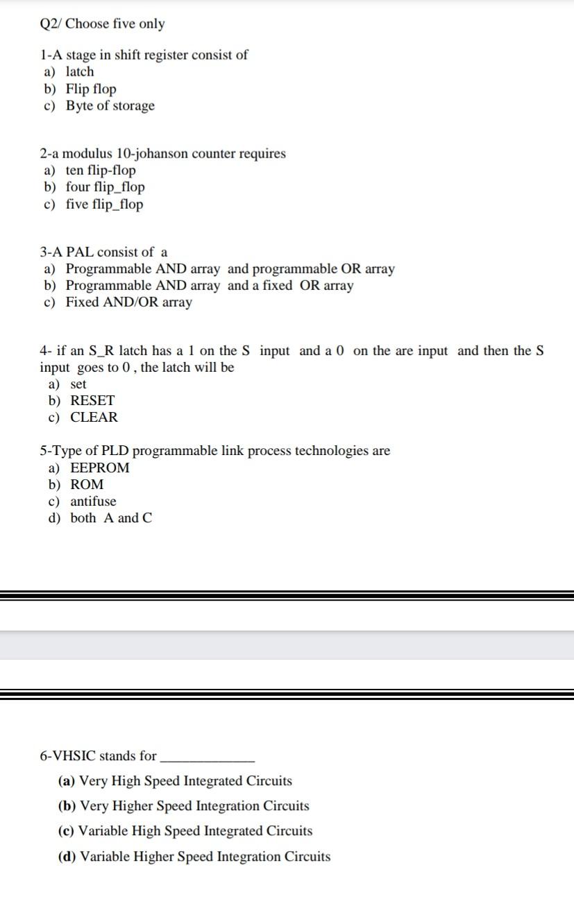 Solved This question is about digital systems design and I | Chegg.com