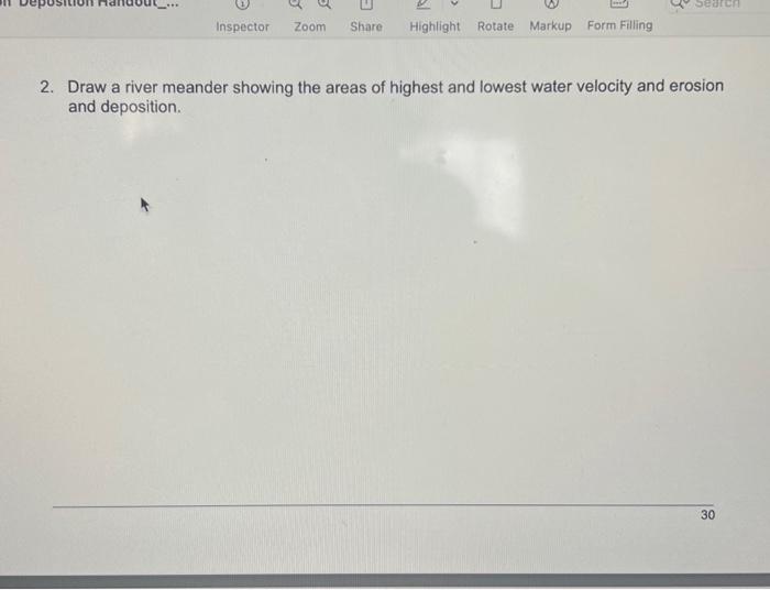 Solved 2. Draw a river meander showing the areas of highest