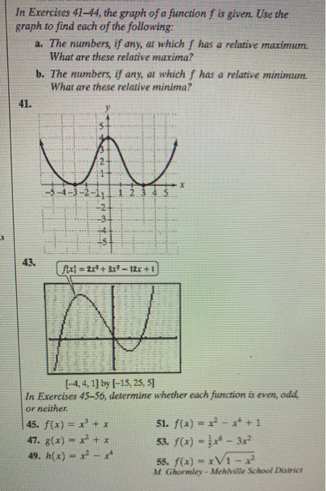 Solved In Exercises 41–44, the graph of a function f is | Chegg.com