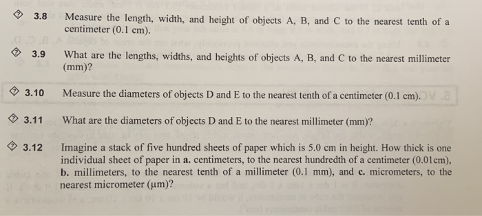 Solved 3 5 A Measure The Length From Mark To Mark Of You Chegg Com