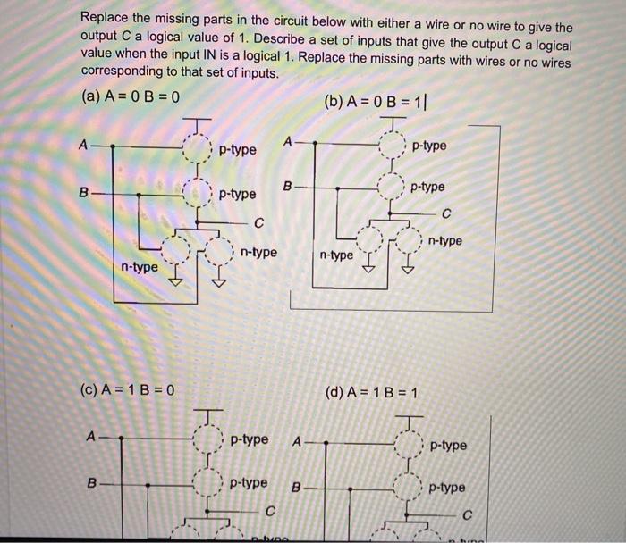 Solved Replace the missing parts in the circuit below with