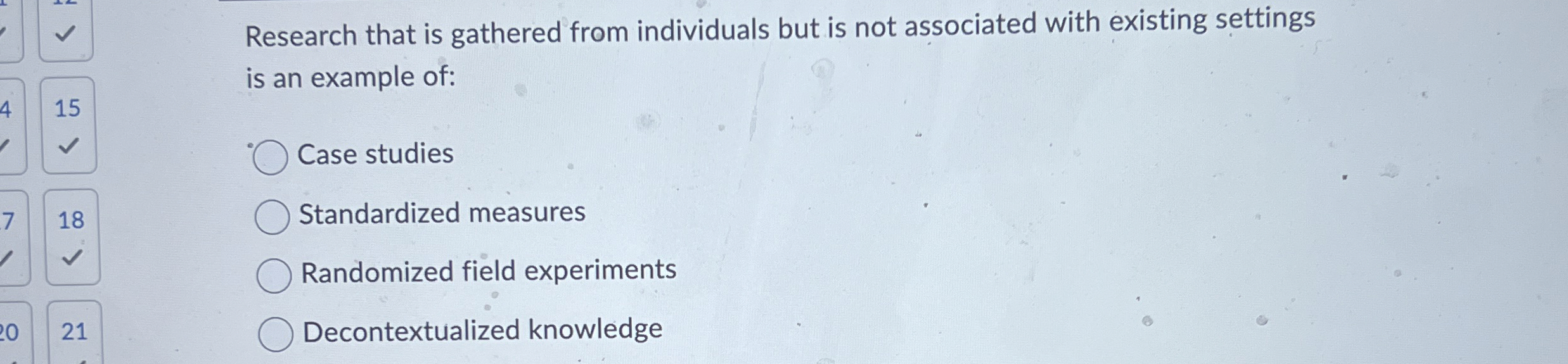 Solved Research that is gathered from individuals but is not | Chegg.com