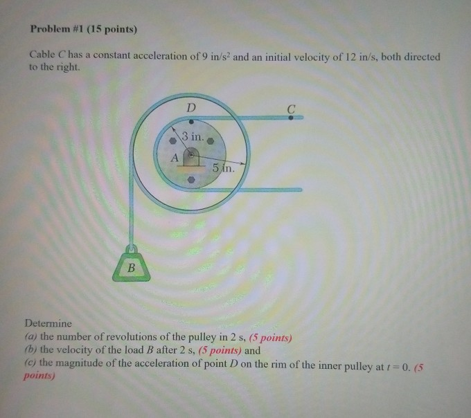 Solved Problem #1 (15 points) Cable C has a constant | Chegg.com