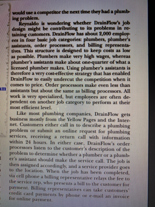 Solved L Case on ‘Drainflow company F P Р e th to vi th р fo