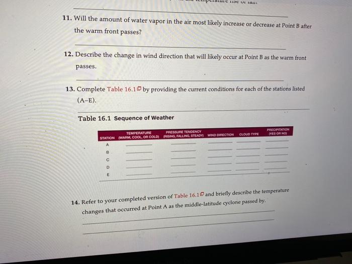 Solved As Warm air Ns Ns Cold air Cool air H 1004 1000