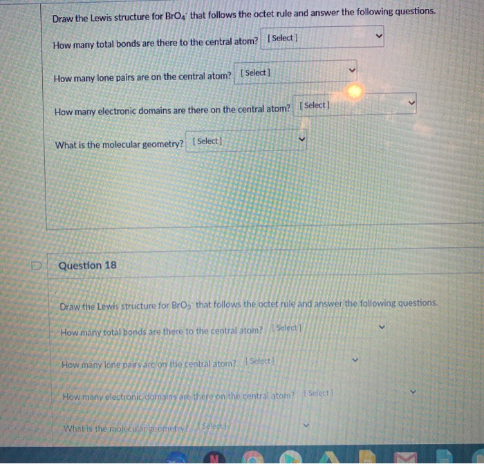 Solved Draw the Lewis structure for BrO4 that follows the | Chegg.com