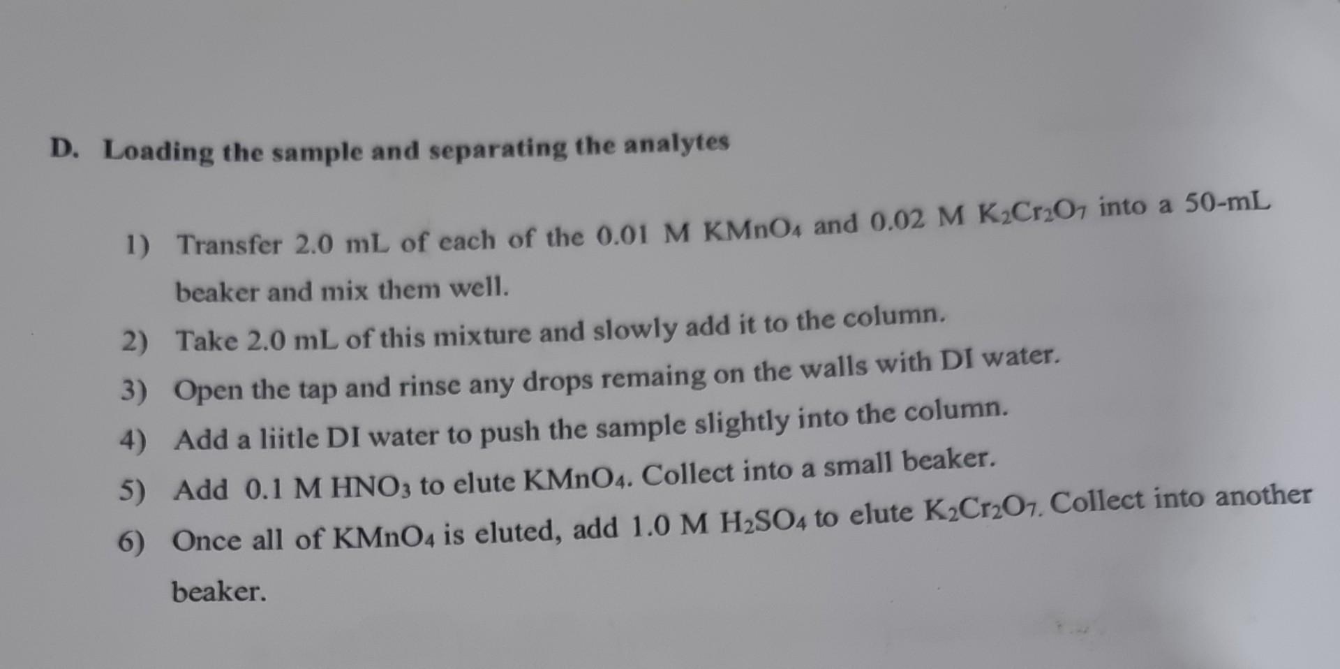 Solved Loading the sample and separating the analytes (a)