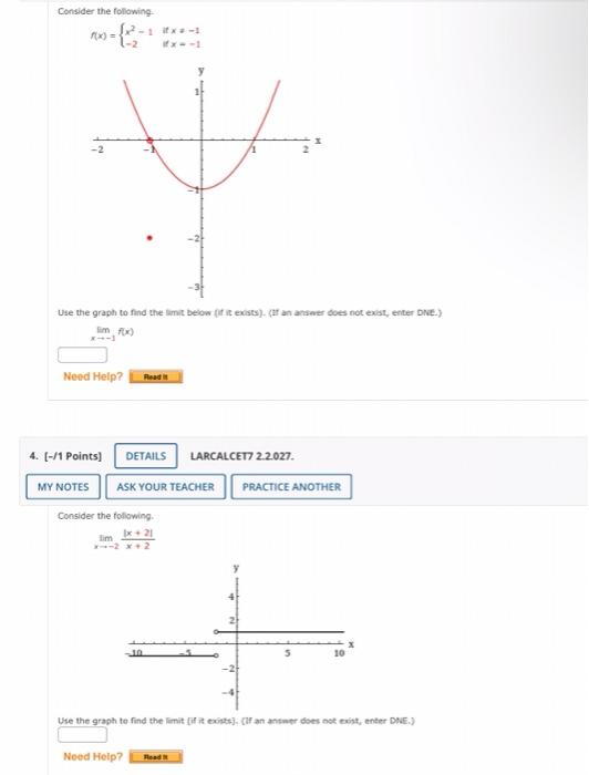 Solved Consider the following. f(x)={x2−1−2 if x=−1 if x=−1 | Chegg.com