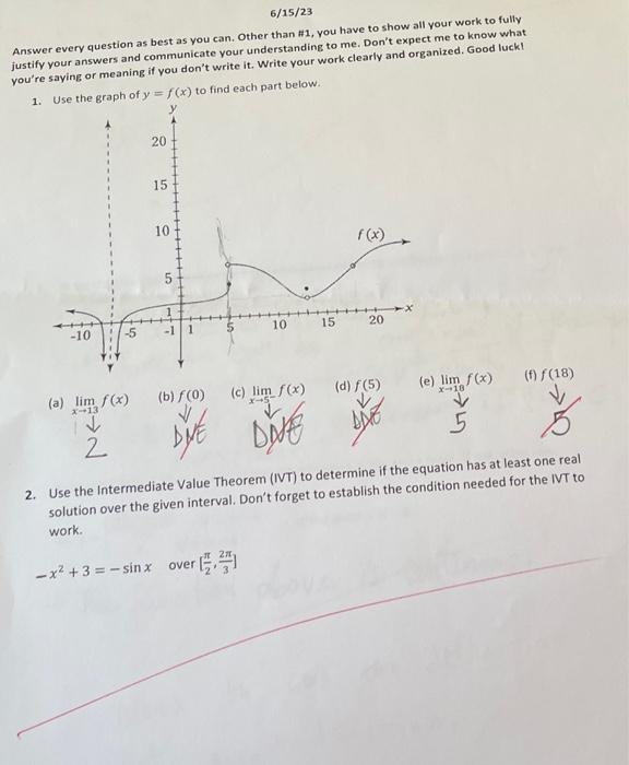 Solved 6/15/23 Answer every question as best as you can. | Chegg.com