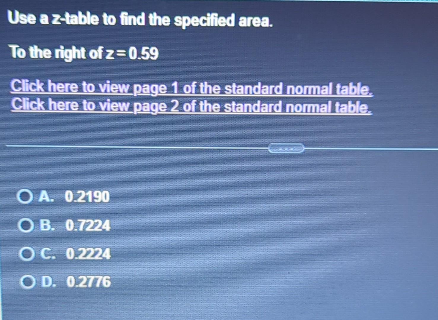 Solved Use a ztable to find the specilied area. To the