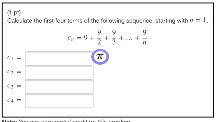 Solved 1 Pt Calculate The First Four Terms Of The Follo Chegg Com