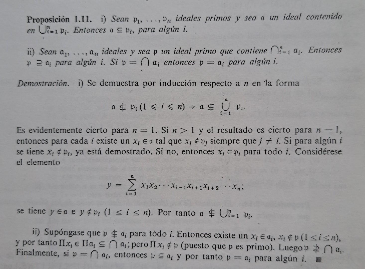 Solved Del Libro Introducciòn Al Álgebra Conmutativa De M.F. | Chegg.com