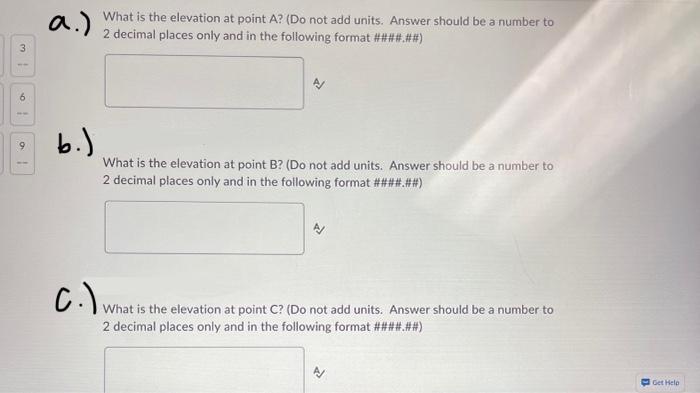 Solved What is the elevation at point A? (Do not add units. | Chegg.com
