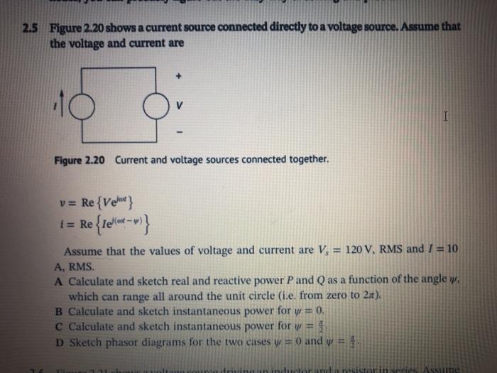 Solved 2.5 Figure 2.20 shows a current source connected | Chegg.com
