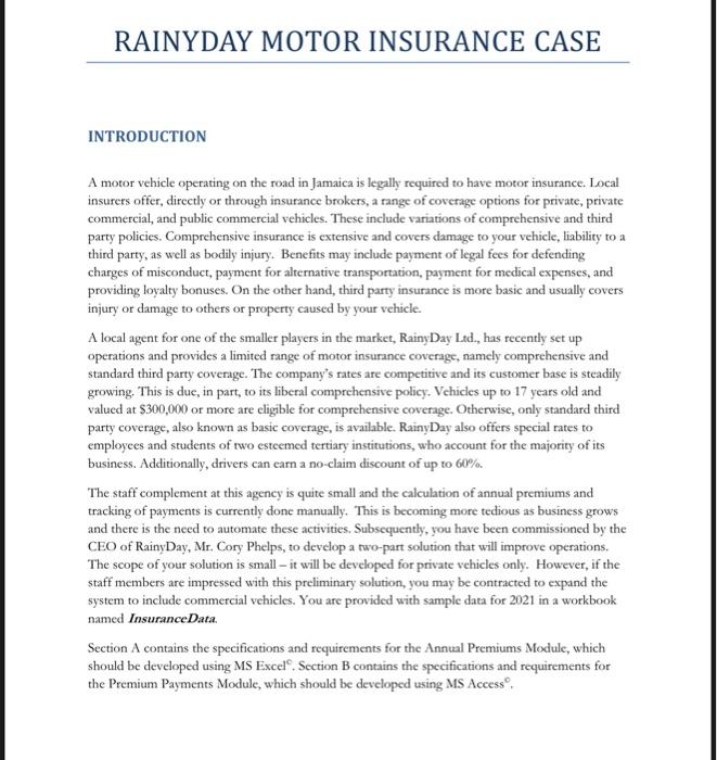 motor insurance case study pdf