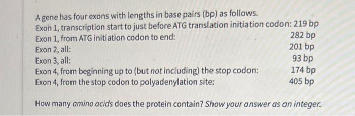 Solved How many amino acids does the protein contain? Show | Chegg.com